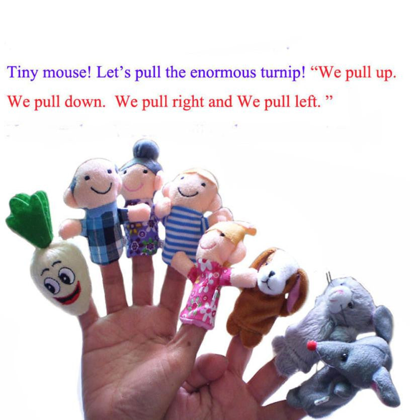 8pc Finger Puppets baby toy Cartoon Animal family Puppet Toys for children kidsfinger puppet baby girls boys gift