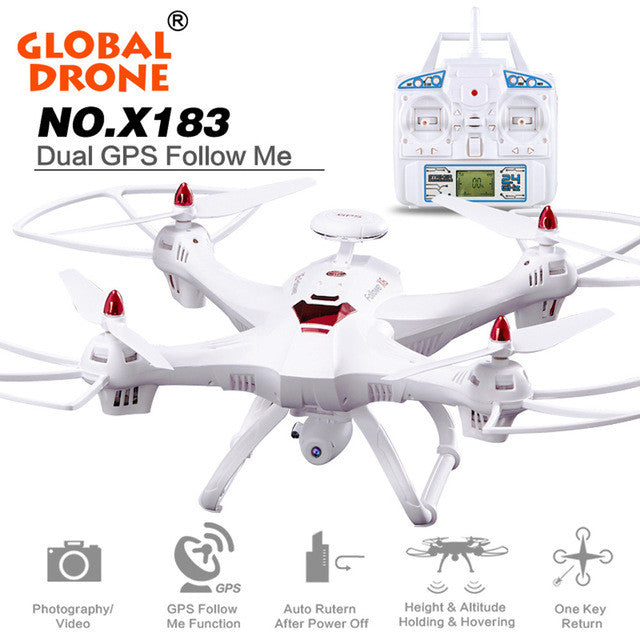 Global Drone X183 Drone Quadcopter Rc Helicopter Toy Remote Control Toy can carry with 2MP WiFi FPV HD GPS Follow Me 720P Camera