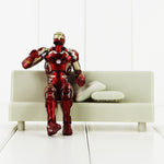 17cm 1set  Super Heros the Iron man Mark 43 with Tony's Sofa PVC Action Figure Model Children Toys Doll Collection