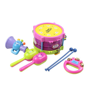 5pcs Kids Baby Roll Drum Beat Rattles Educational Musical Game Instruments Baby Educational Toys