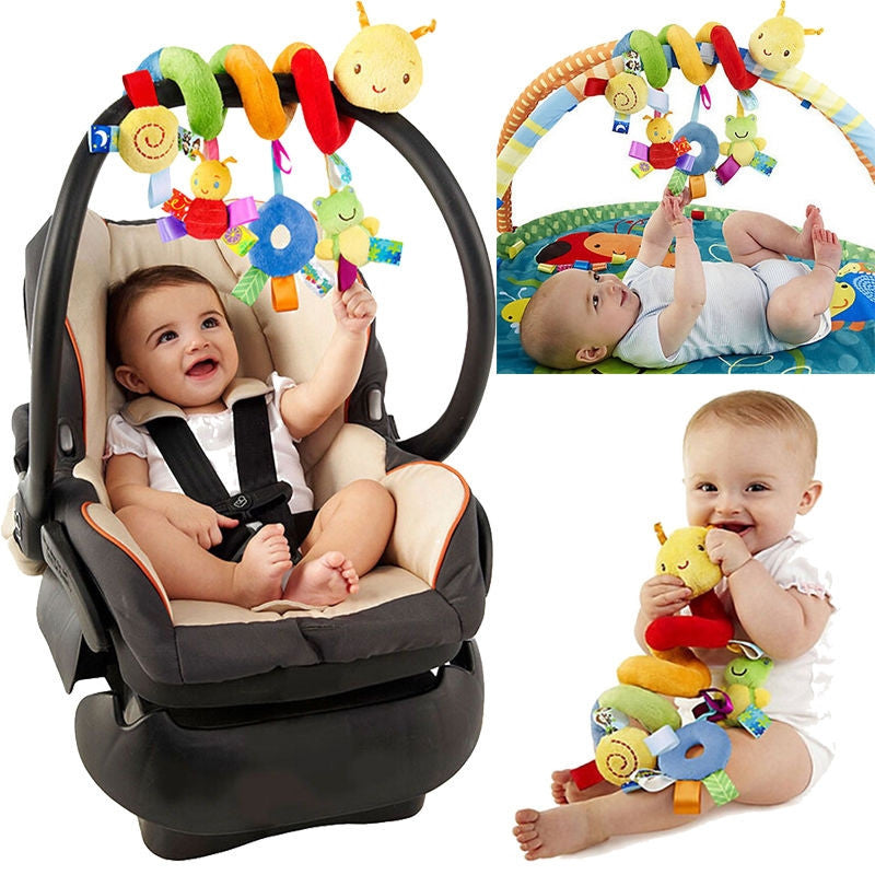 Kid Baby Crib Cot Pram Hanging Rattles Spiral Stroller&Car Seat Toy with Ringing Bell