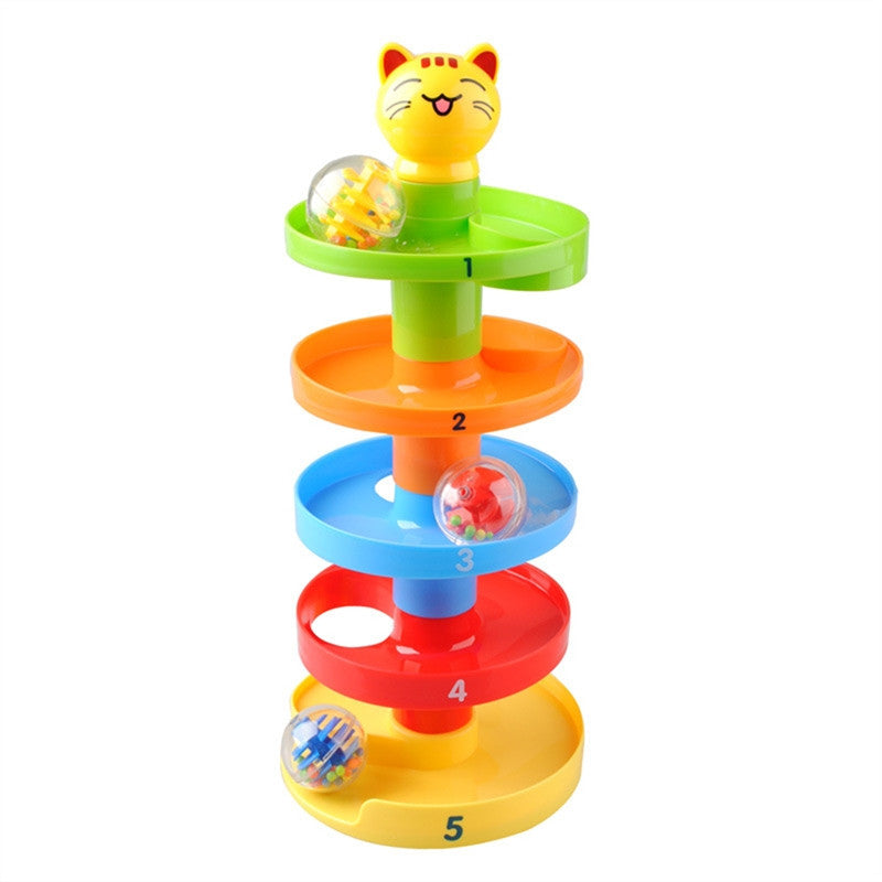 Drop and Roll Swirl Ball Ramp Toy for Babies Infant