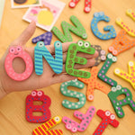 26 Letters Wooden Cartoon Fridge Magnet kid Baby Educational Toy