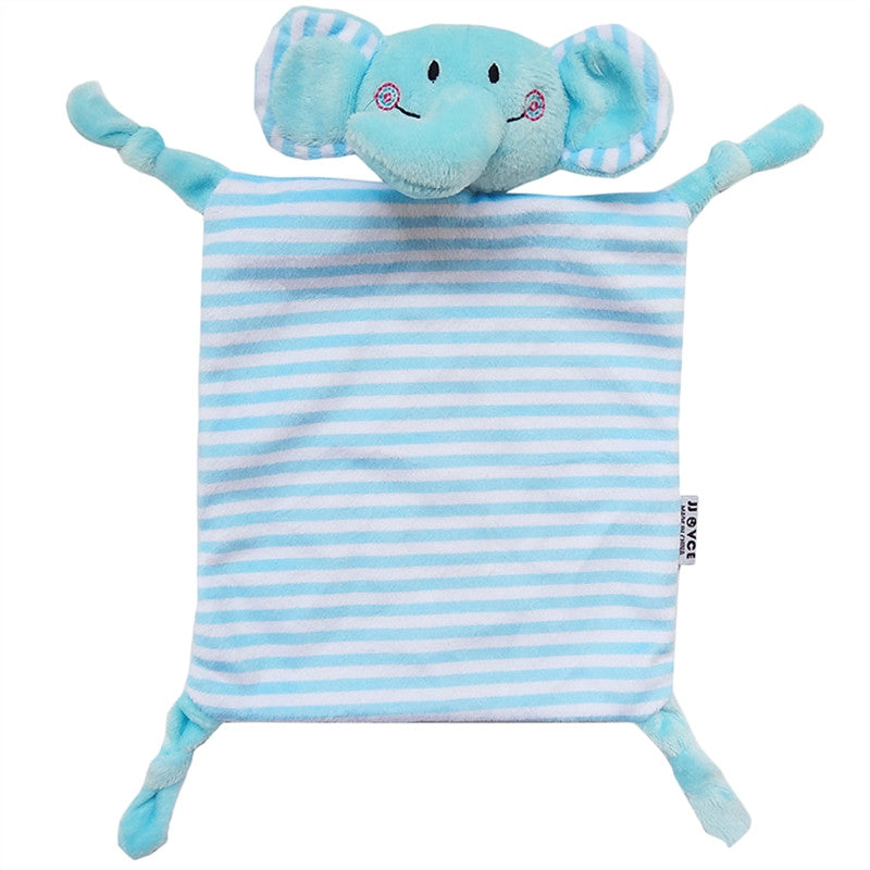 Infant Teething Cloth Soft Square Striped Plush Snuggle Teether Blanket Baby Appease Towel Toy