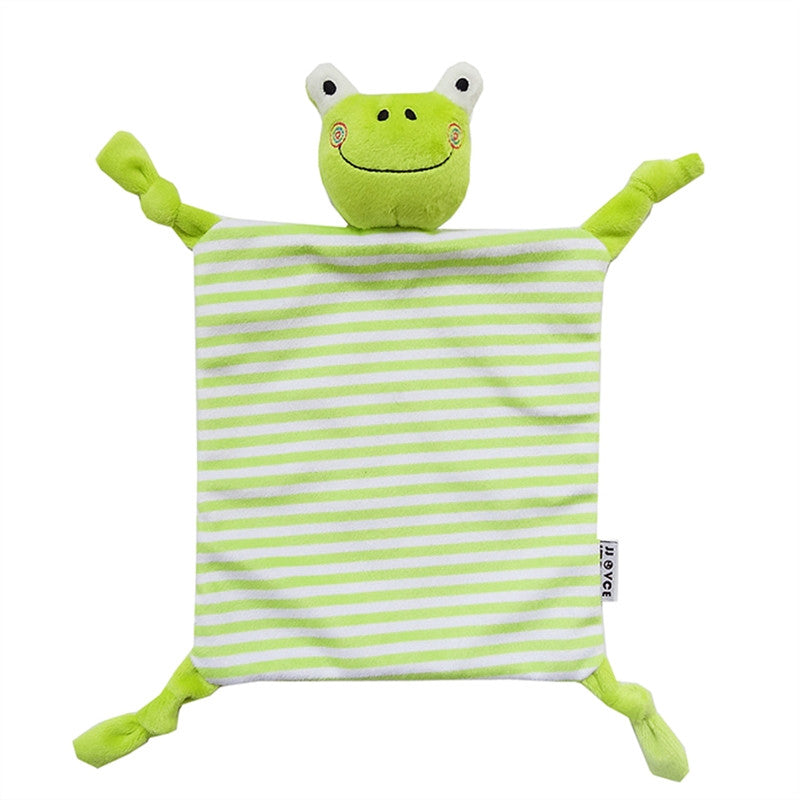 Infant Teething Cloth Soft Square Striped Plush Snuggle Teether Blanket Baby Appease Towel Toy