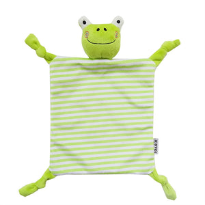 Infant Teething Cloth Soft Square Striped Plush Snuggle Teether Blanket Baby Appease Towel Toy