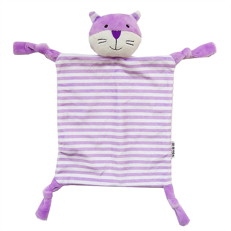 Infant Teething Cloth Soft Square Striped Plush Snuggle Teether Blanket Baby Appease Towel Toy