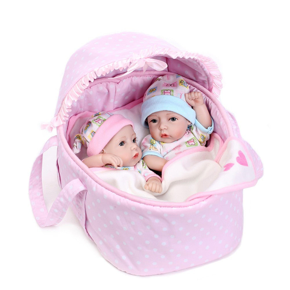 10inch 25cm Reborn Baby Doll Twins Full Silicone Princess Doll Baby Bath Toy With Clothes Lifelike Cute Gifts Toy