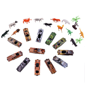 Play vehicles Forest Racing Car with Animal Models for Kids