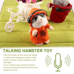 Lovely Cute Interactive Funny Talking Music DJ Hamster Plush Toy Speak Talking Sound Record Hamster Animal Educational Toy