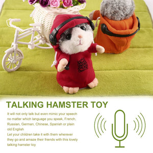 Lovely Cute Interactive Funny Talking Music DJ Hamster Plush Toy Speak Talking Sound Record Hamster Animal Educational Toy