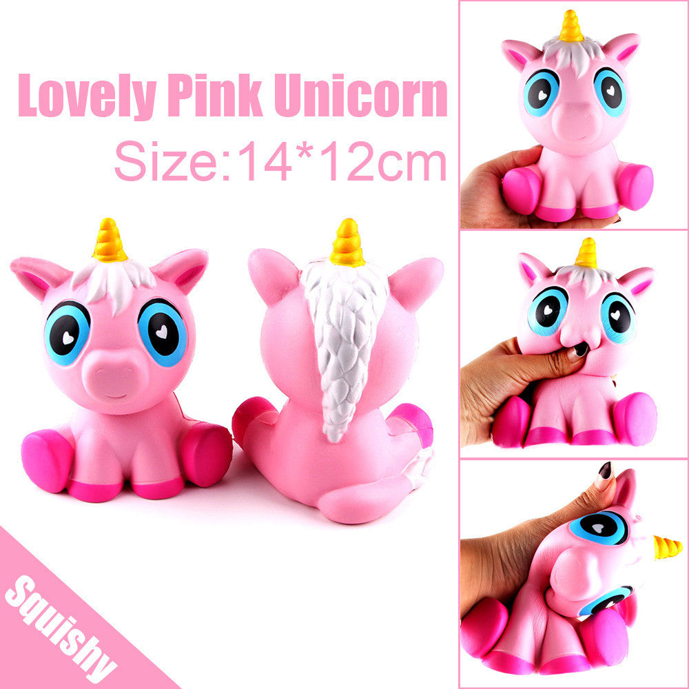 14cm Lovely Pink Unicorn Cream Scented Squishy Slow Rising Squeeze Toys  Charm