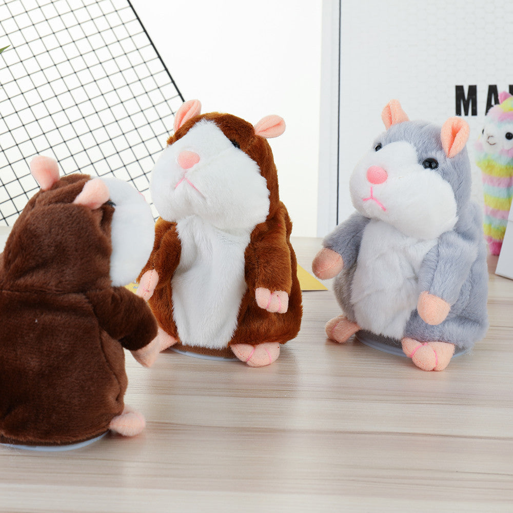 Electric Smart Little Talking Hamster Record Repeat Stuffed Plush Animal Kids Doll