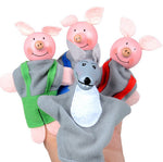 4PCS Three Little Pigs And Wolf Finger Puppets Hand Puppets Christmas Gifts