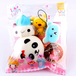 5pcs Medium Mini Soft Squishy Bread Toys Key