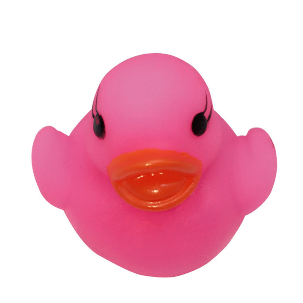 Toy Duck Baby Bath Toy Auto Color Changing LED Lamp Light Vinyl Toy Teether